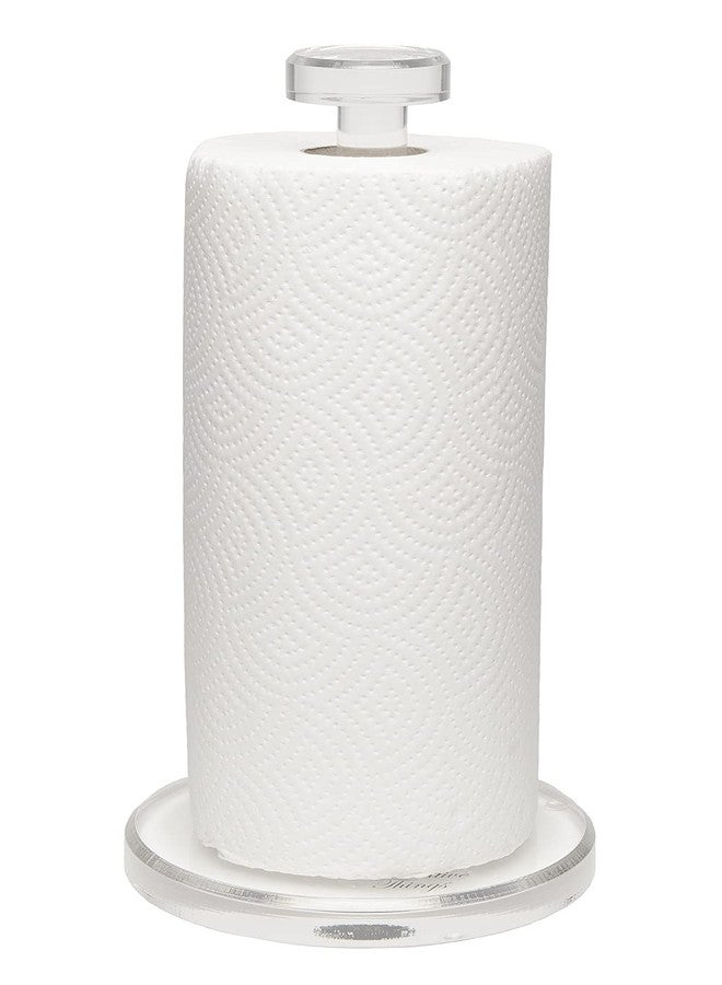 Decorative Things Paper Towel Holder Dispenser Kitchen Decor Design Organization Storage Accessories, Countertop, Pantry, Bathroom or Laundry Room, Clear Acrylic, Made in USA 13.5" - Image 1